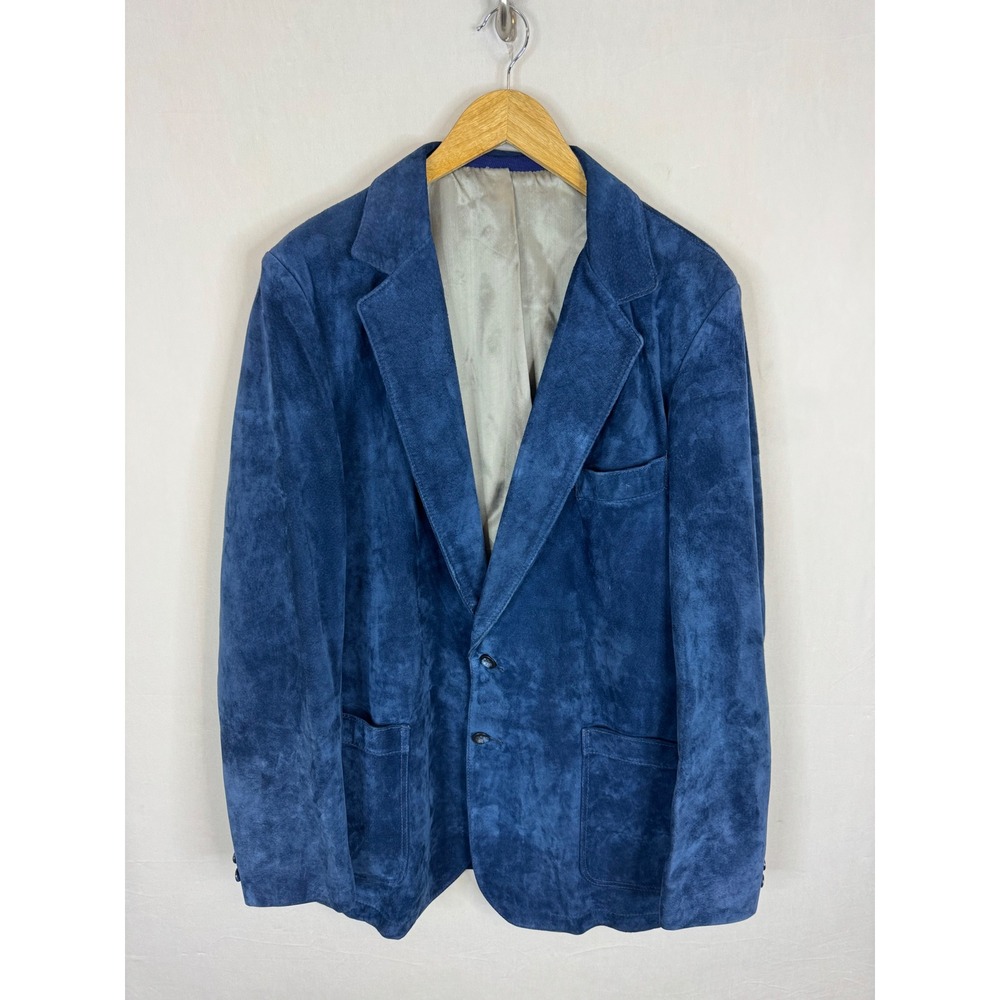 Vintage Sears The Mens Store Blue Suede Leather Blazer Sport Coat Size 44 Canada